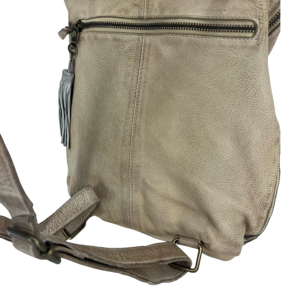 Studio Caleidoscope Gatti Leather Stud Embellished Backpack in Beige - Picture 10 of 16